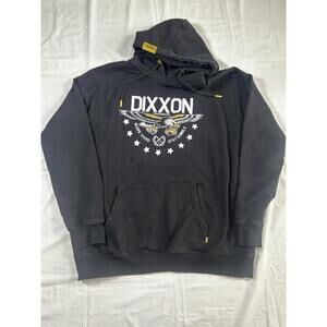 Dixxon Mens 2XL Hoodie Eagle Work Hard Stay Humble Graphic Pullover Black